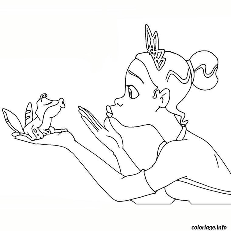 Princesse Et La Grenouille Coloriage