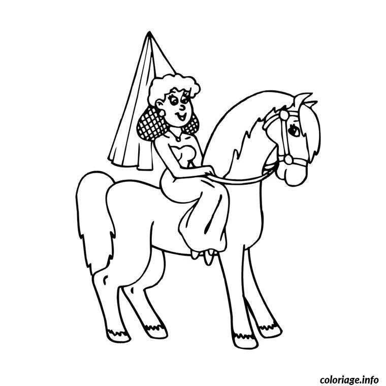 Coloriage Cheval Et Princesse