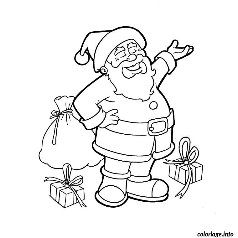 Coloriage pere noel rigolo  JeColorie.com