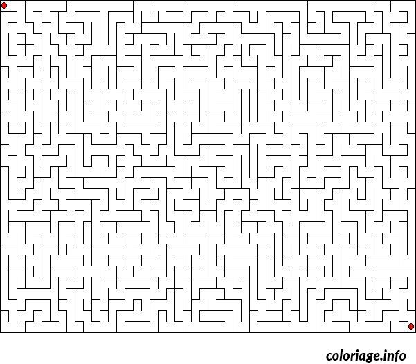 Coloriage jeux labyrinthe difficile - JeColorie.com