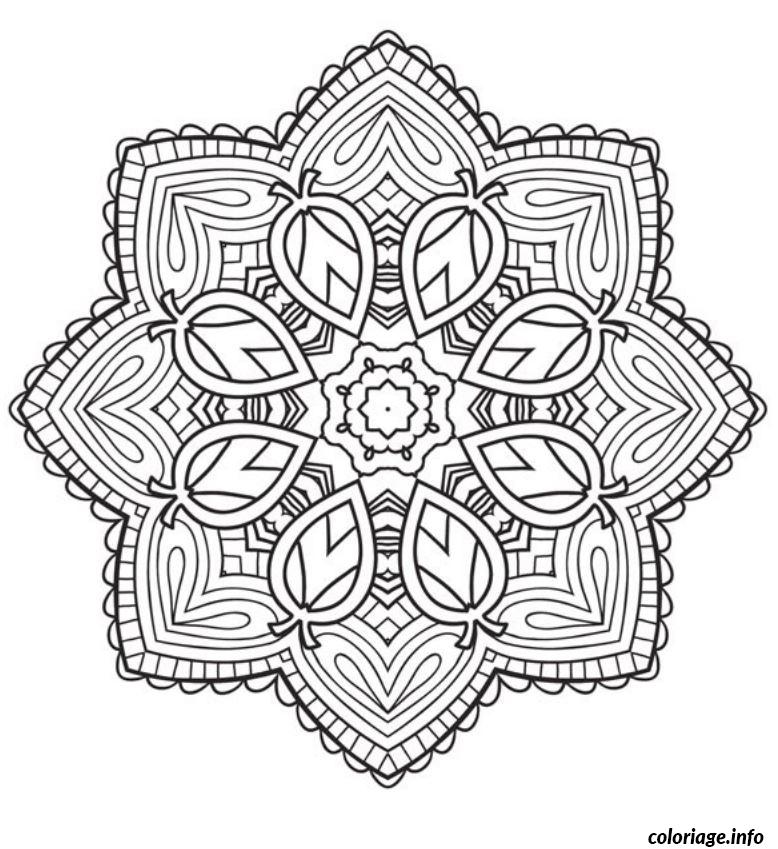 Coloriage mandala etoile 2  JeColorie.com