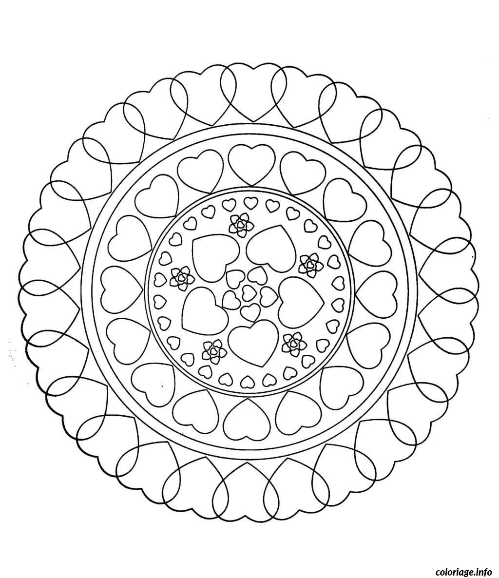 free mandala to color hearts love coloriage dessin 2512