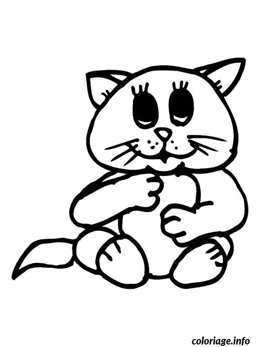 Coloriage bebe chat  JeColorie.com