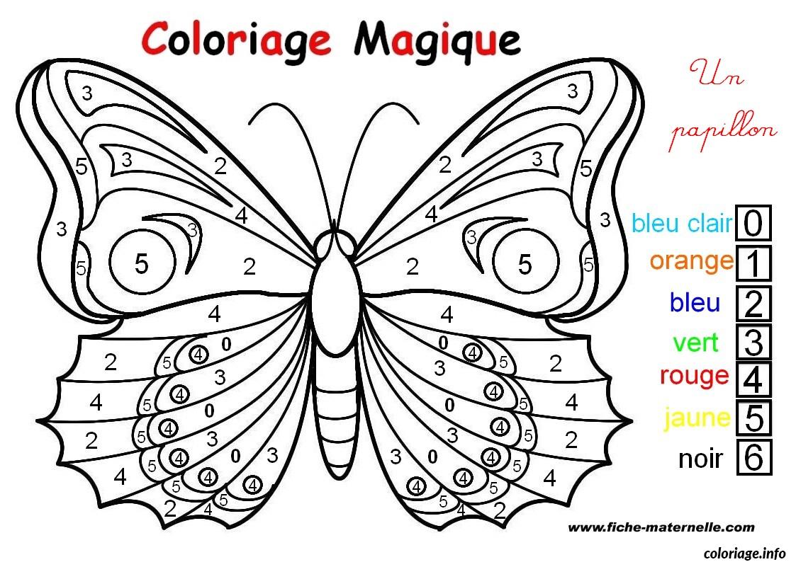 Coloriage Magique Un Papillon Facile Dessin   Imprimer