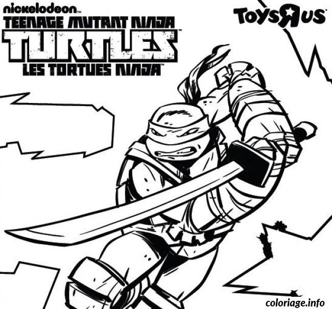 Coloriage Tortue Ninja Vec Logo Jecolorie Com