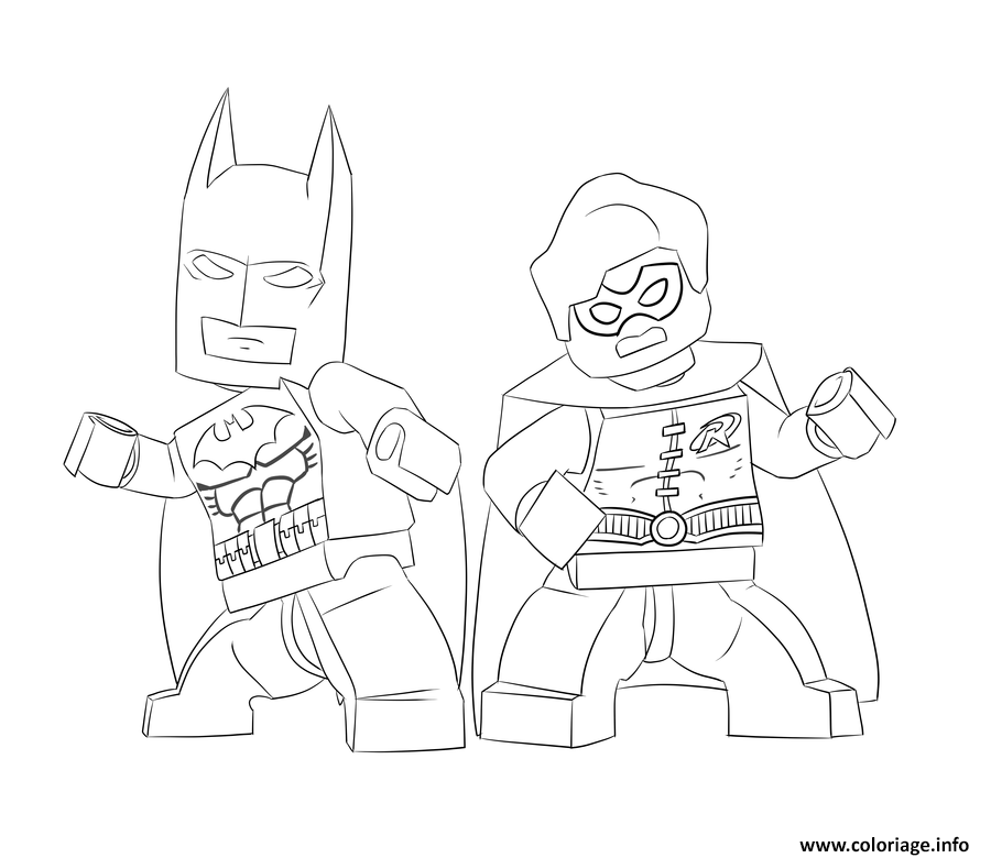 Coloriage batman et robin lego  JeColorie.com