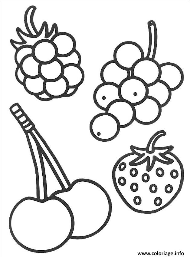 Coloriage 4 petits fruits  JeColorie.com