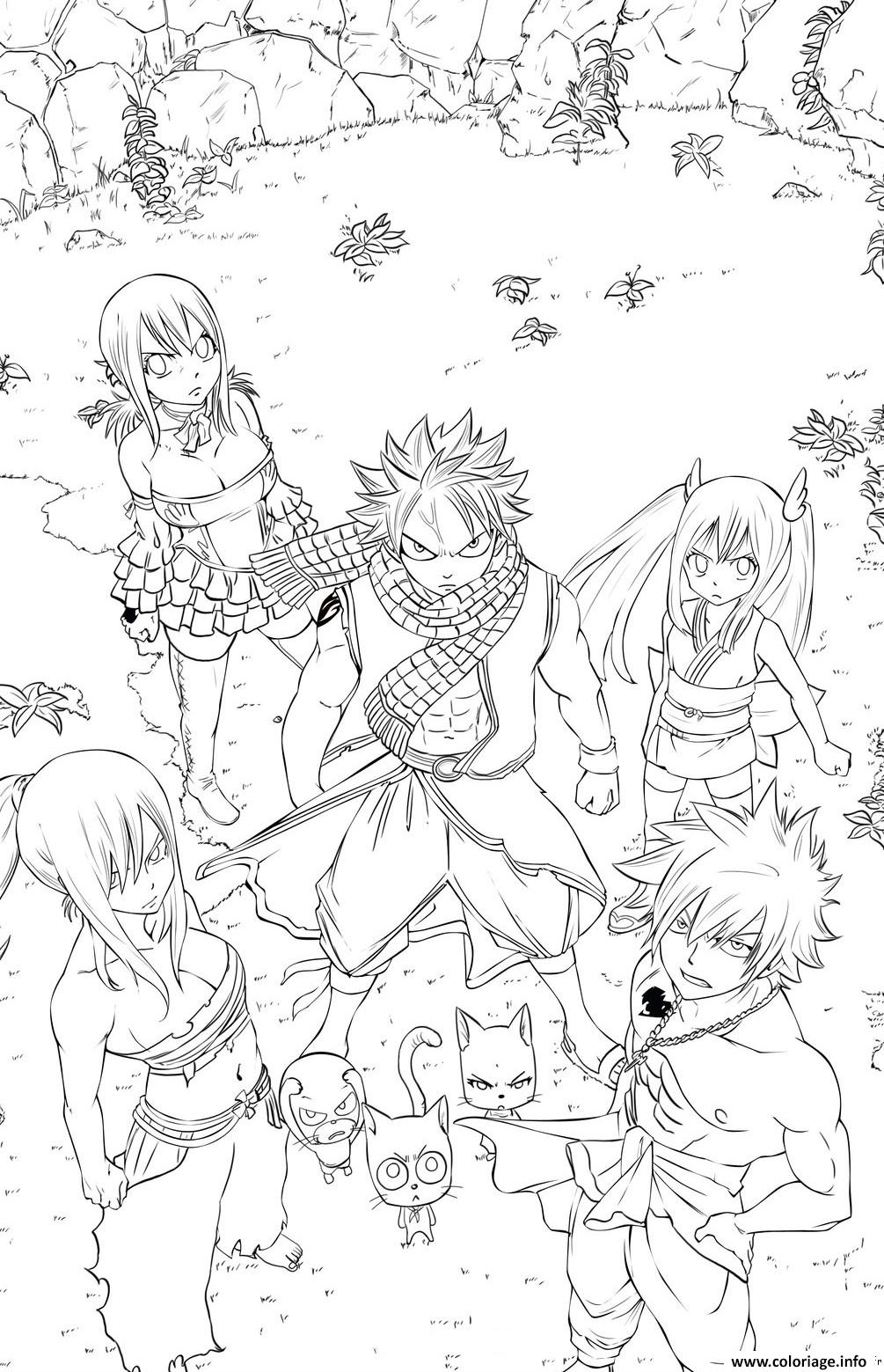Coloriage De Fairy Tail Lucy Et Natsu