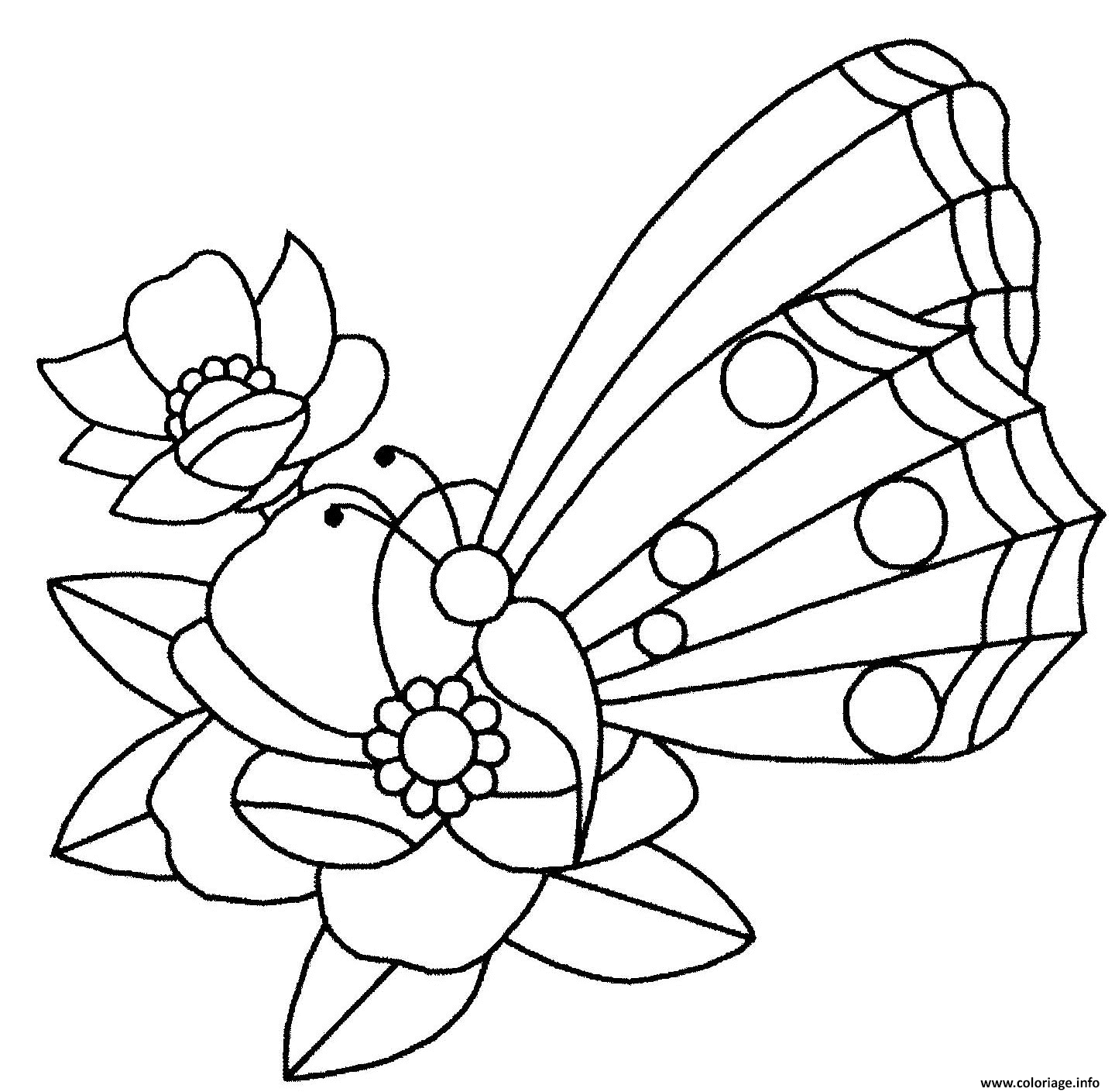 Coloriage papillon fleurs  JeColorie.com