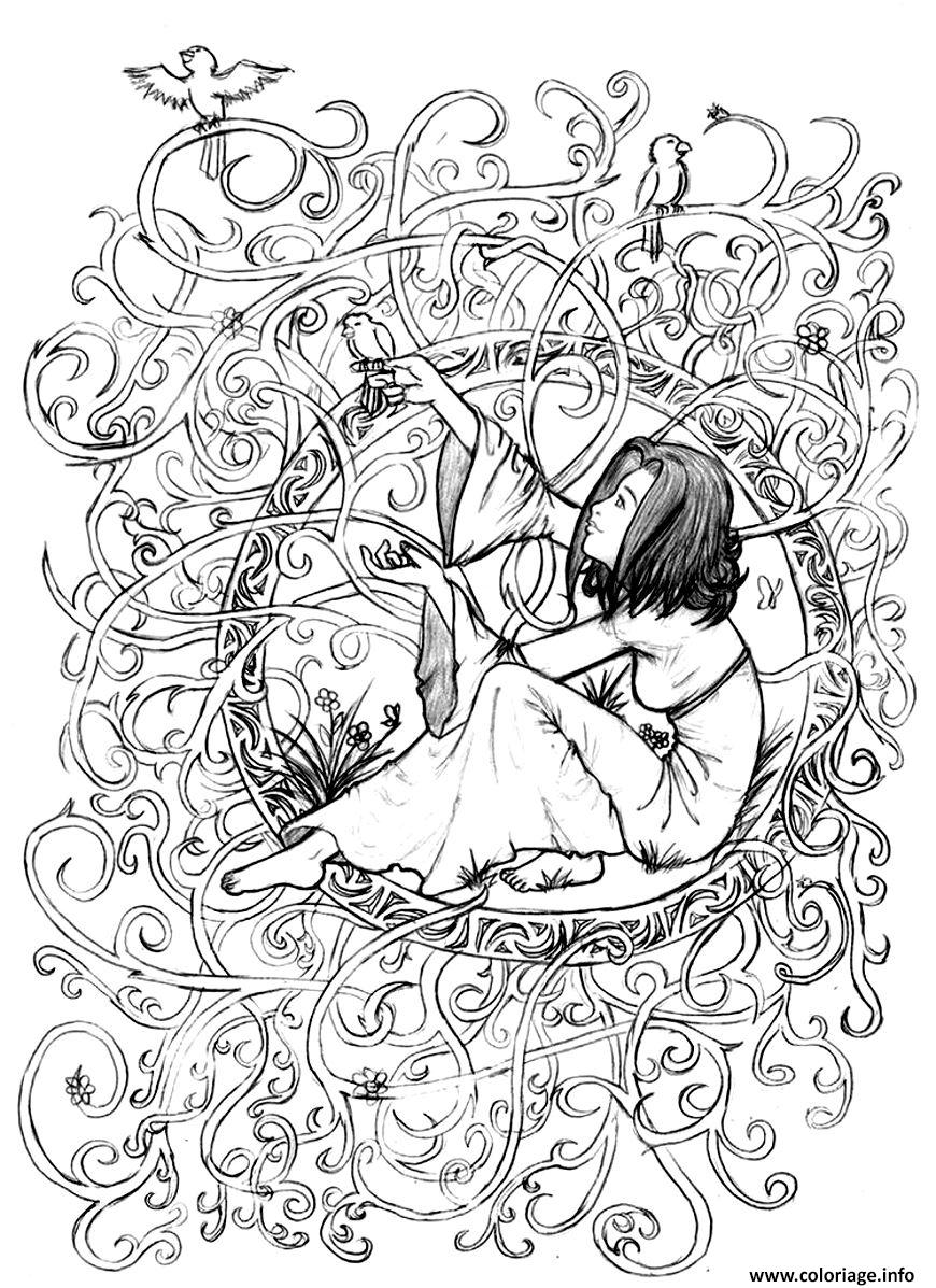 Coloriage Adulte Zen Anti Stress A Imprimer Princesse Enfermee Dessin   Imprimer