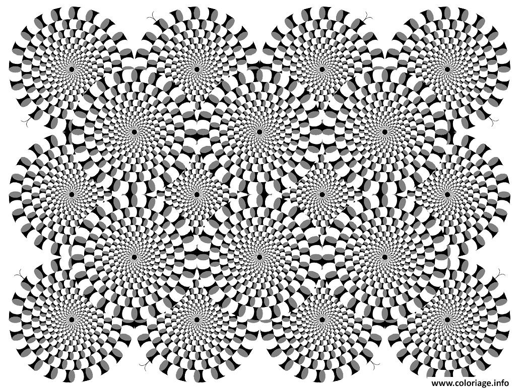 Coloriage difficile illusion optique 2  JeColorie.com