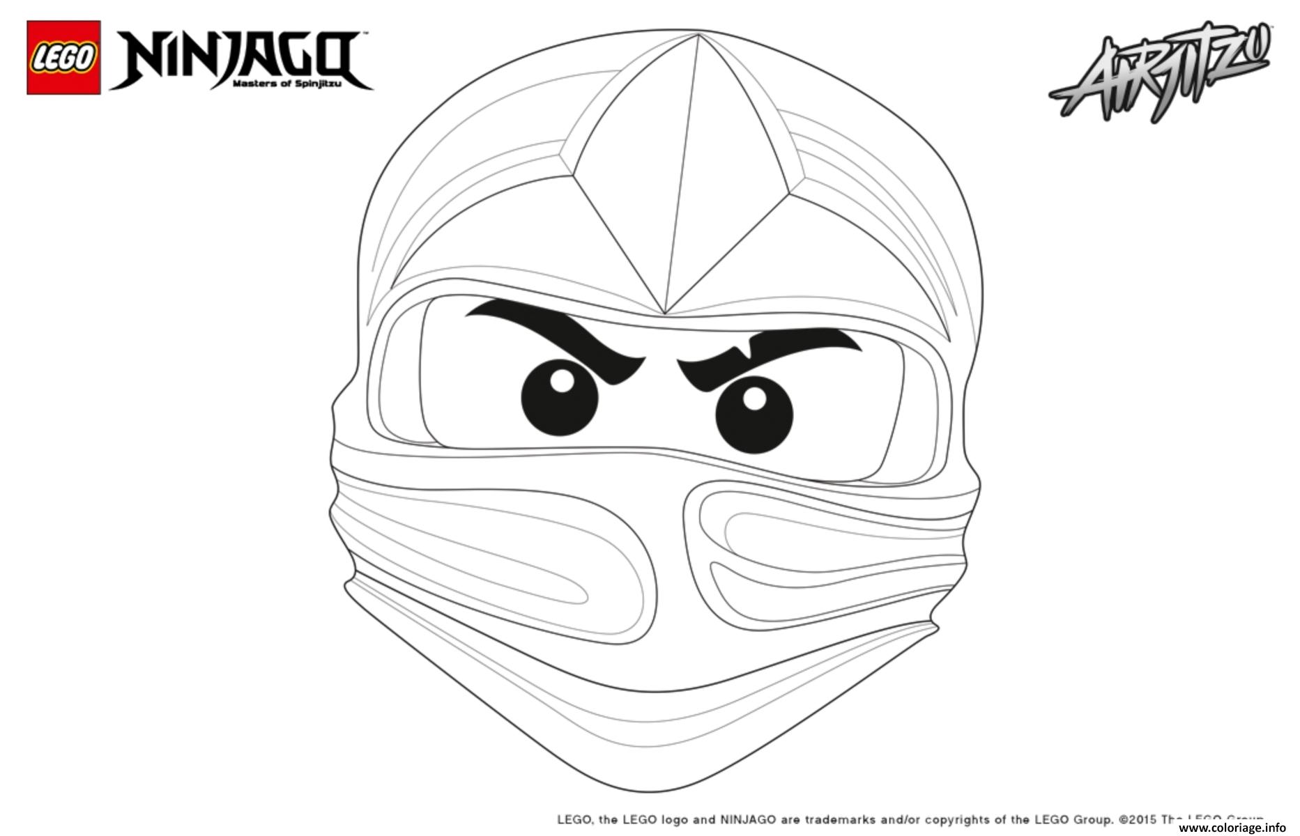Coloriage ninjago lego visage kai