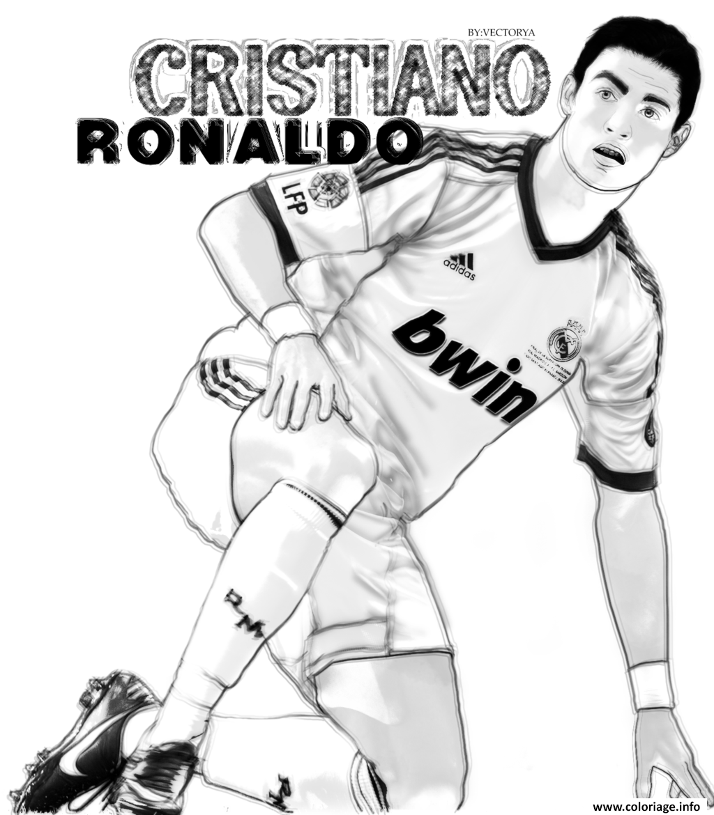 Coloriage Cristiano Ronaldo Vector Surpris Dessin   Imprimer
