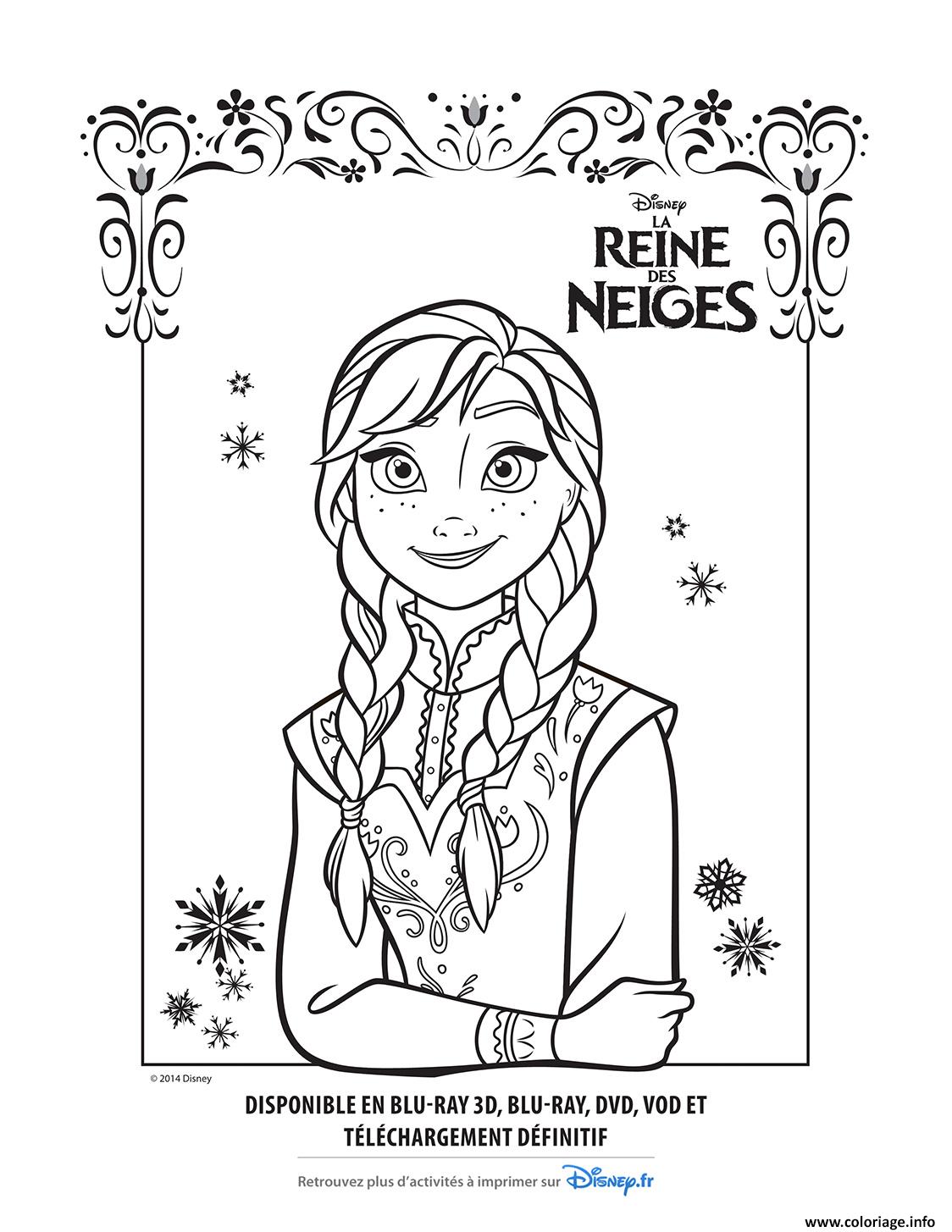 Coloriage Disney Reine Des Neiges A Imprimer