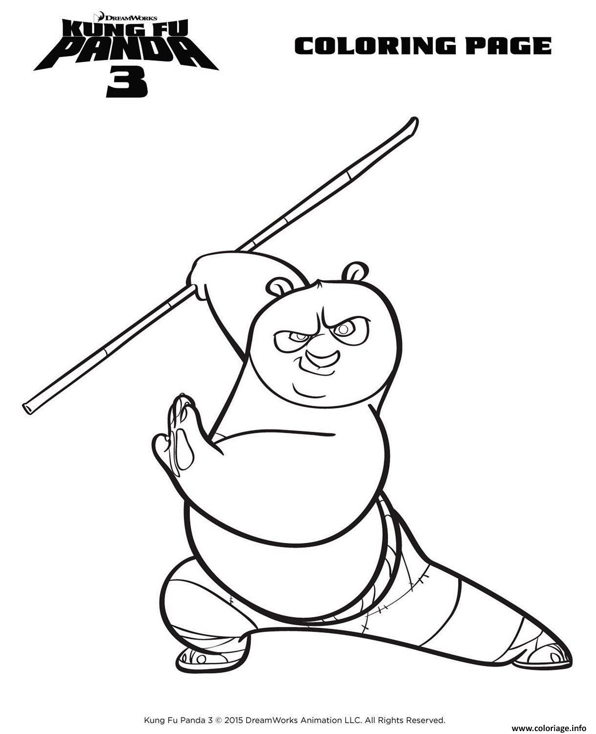 Coloriage Kung Fu Panda 3 Po 2016 Dessin   Imprimer