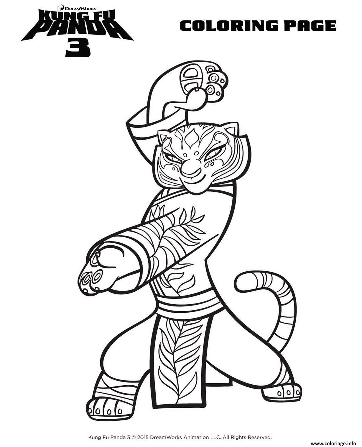 Coloriage Kung Fu Panda 3 Maitre Tigresse Dessin   Imprimer