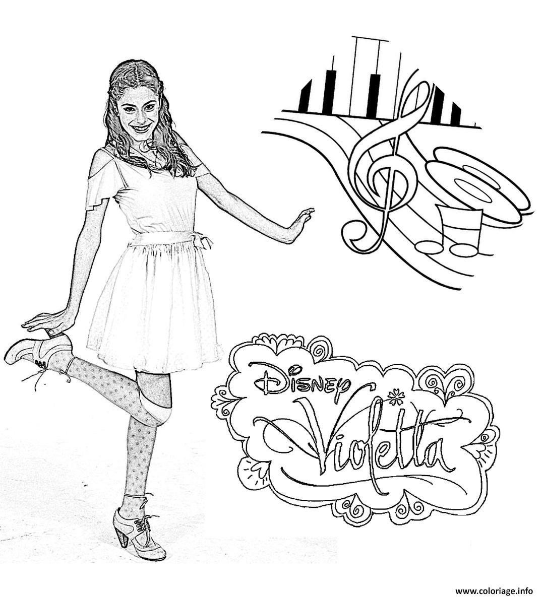 Coloriage Violetta Danse Notes Dessin   Imprimer