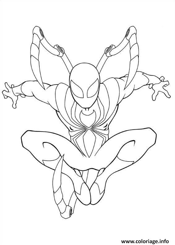 Coloriage ultimate spiderman iron spider  JeColorie.com