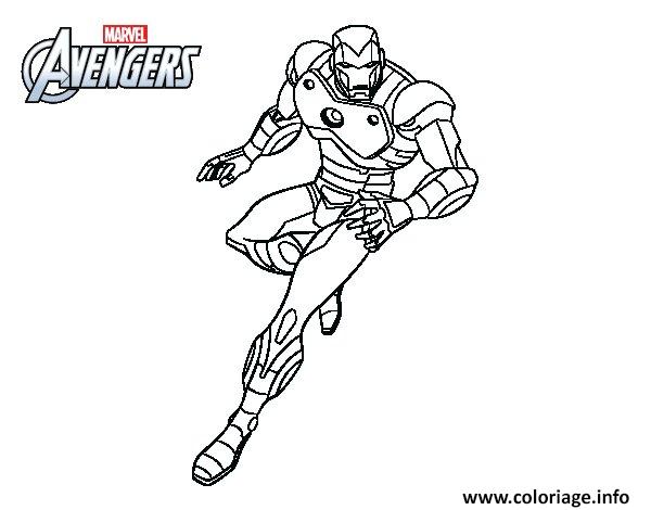 Coloriage Iron Man Avengers dessin