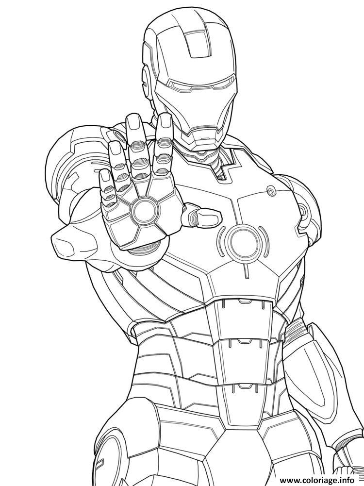 Coloriage Iron Man 3 Marvel Mode Defense dessin