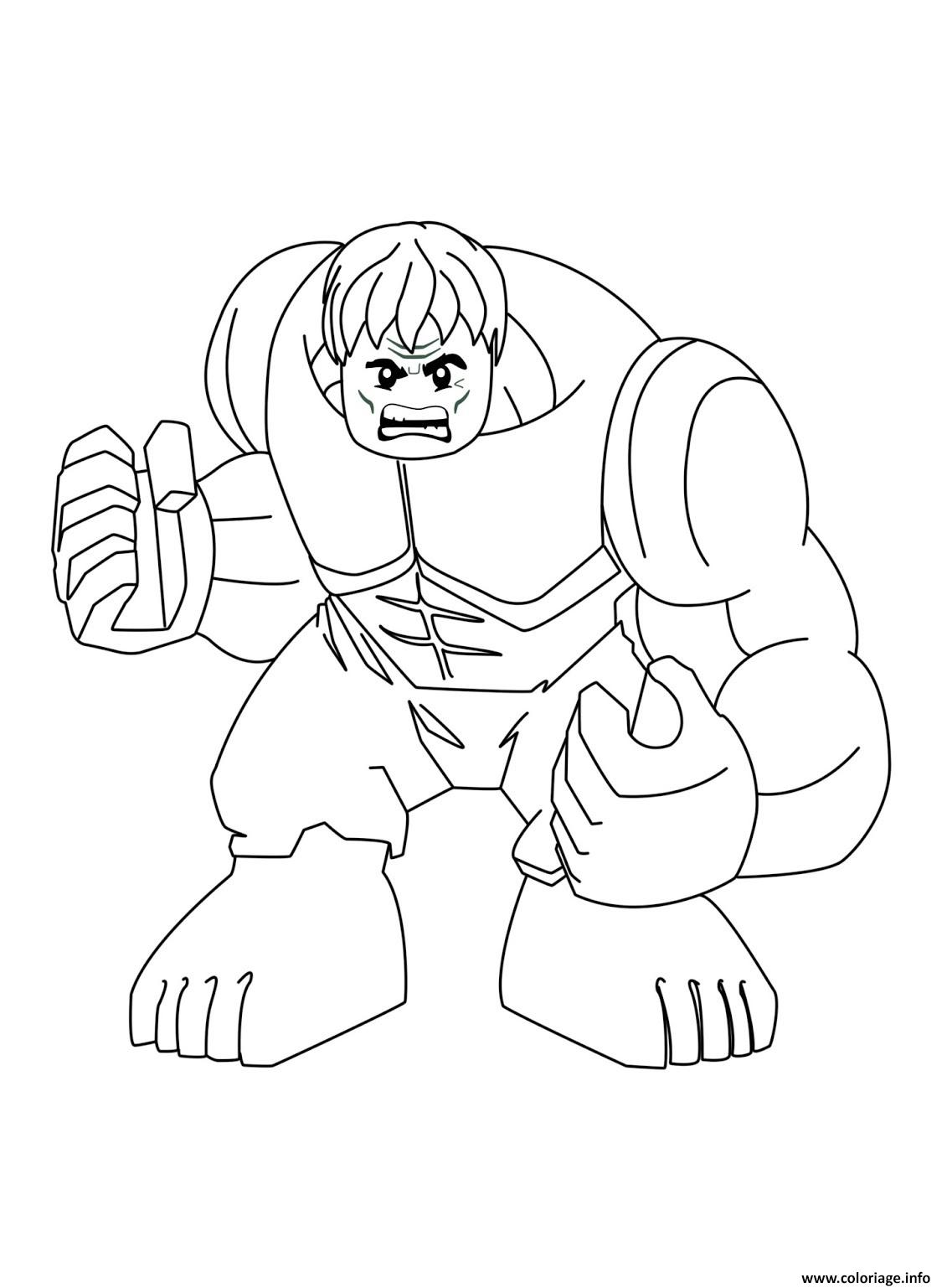 Coloriage Avengers Lego Hulk Dessin   Imprimer