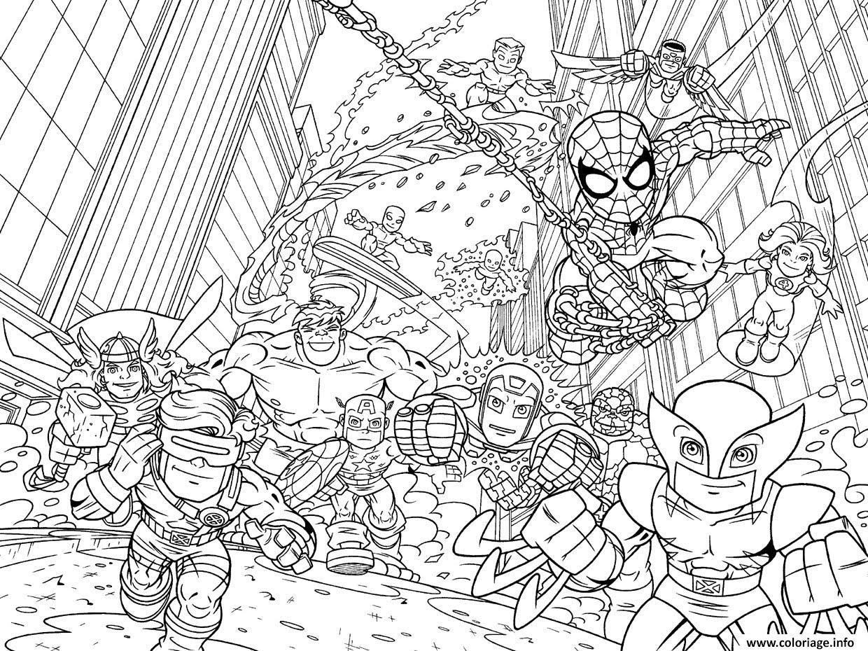 avengers mini iron man spiderman captain america hulk kids coloriage dessin