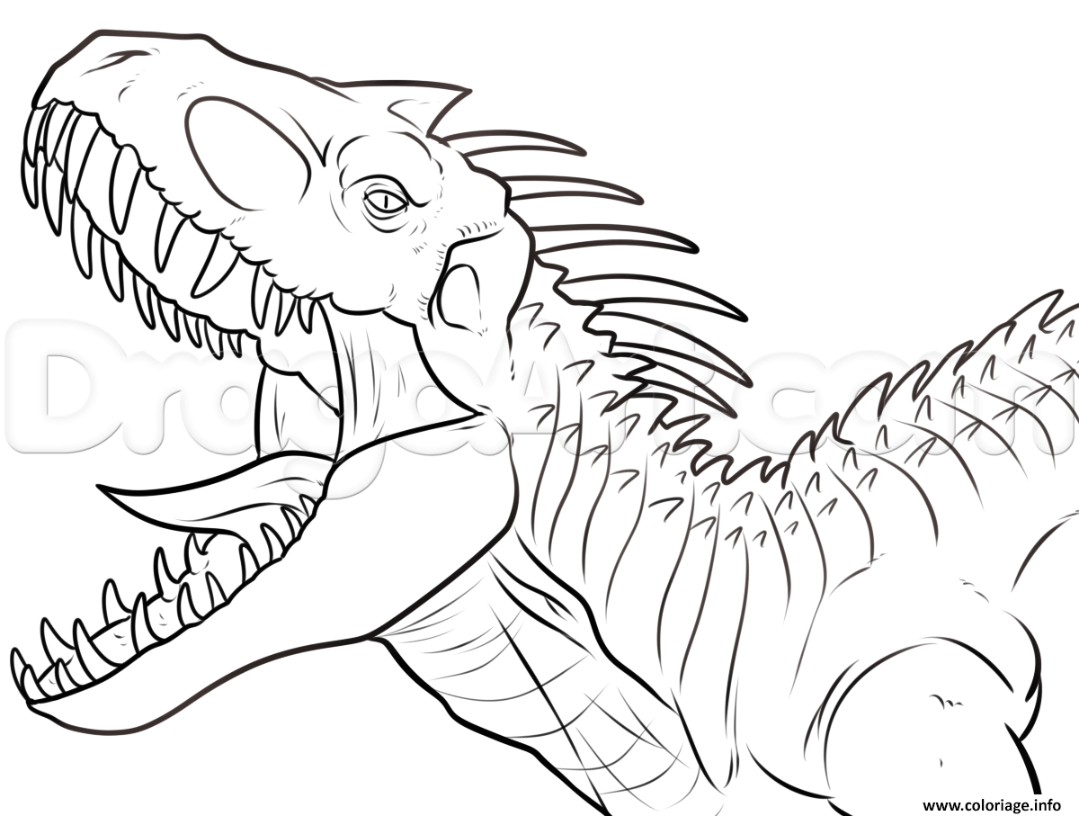 Coloriage indominus rex jurassic park dinosaure