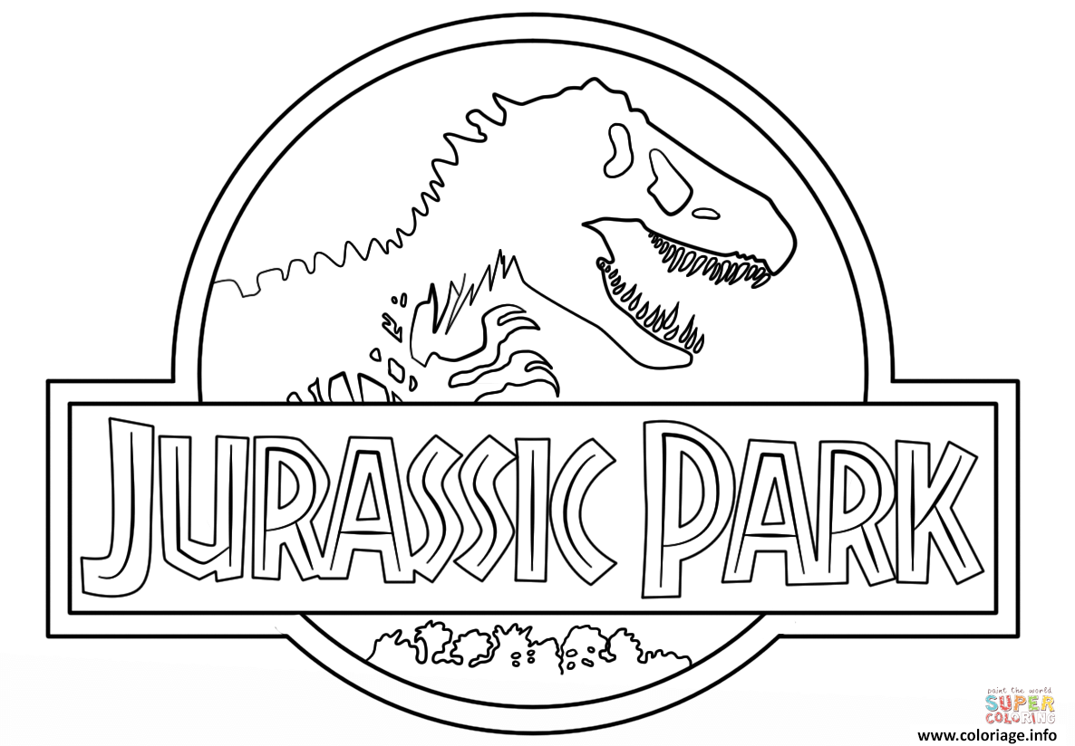 Coloriage de logo jurassic park clean
