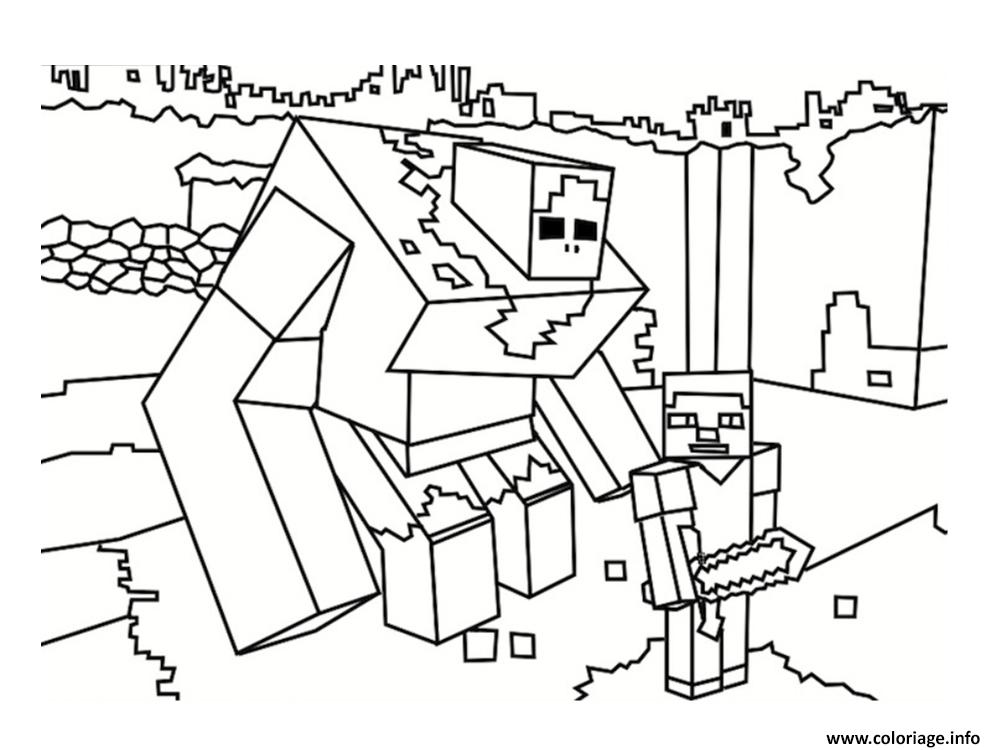 Coloriage dessin minecraft 2 - JeColorie.com
