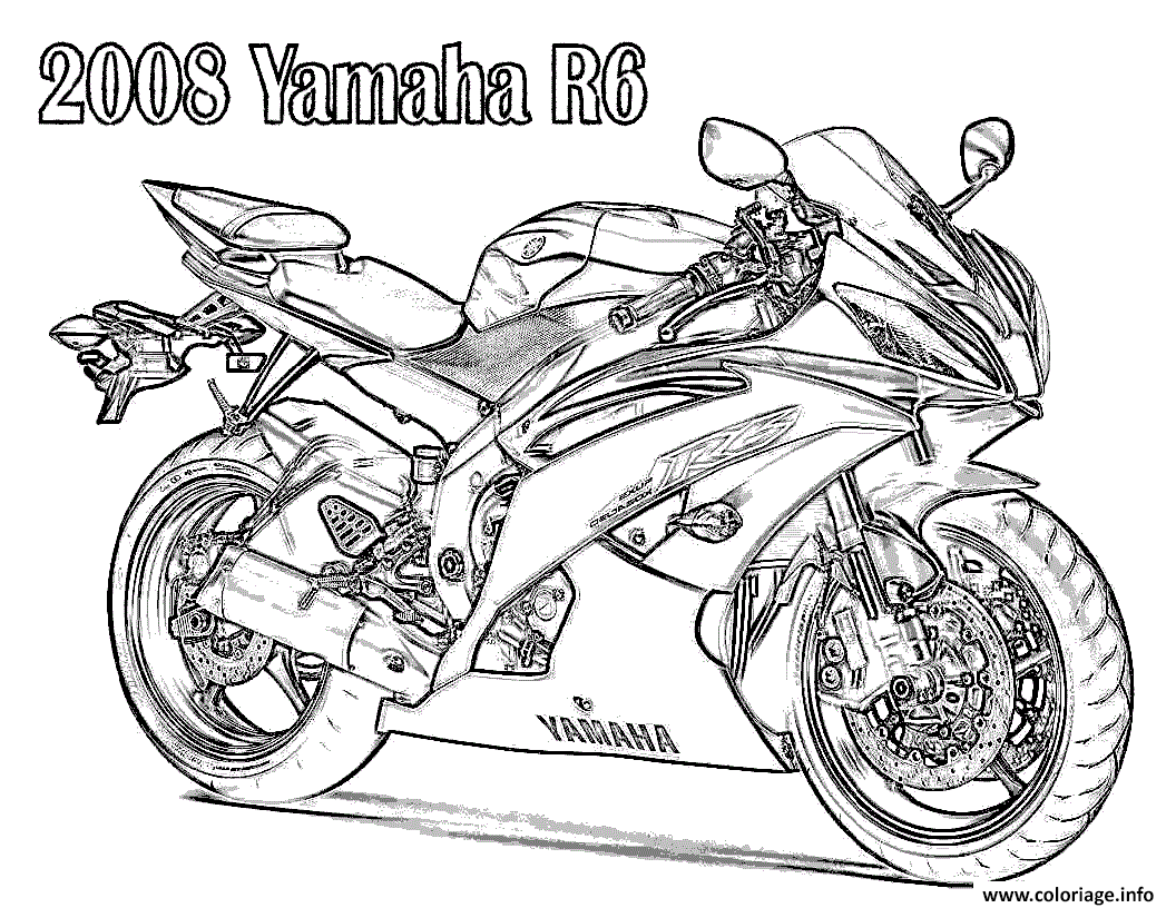 Coloriage yamaha moto de course 19