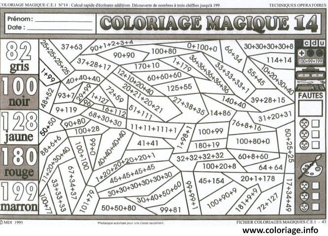 Coloriage Magique Avec Multiplication A Imprimer