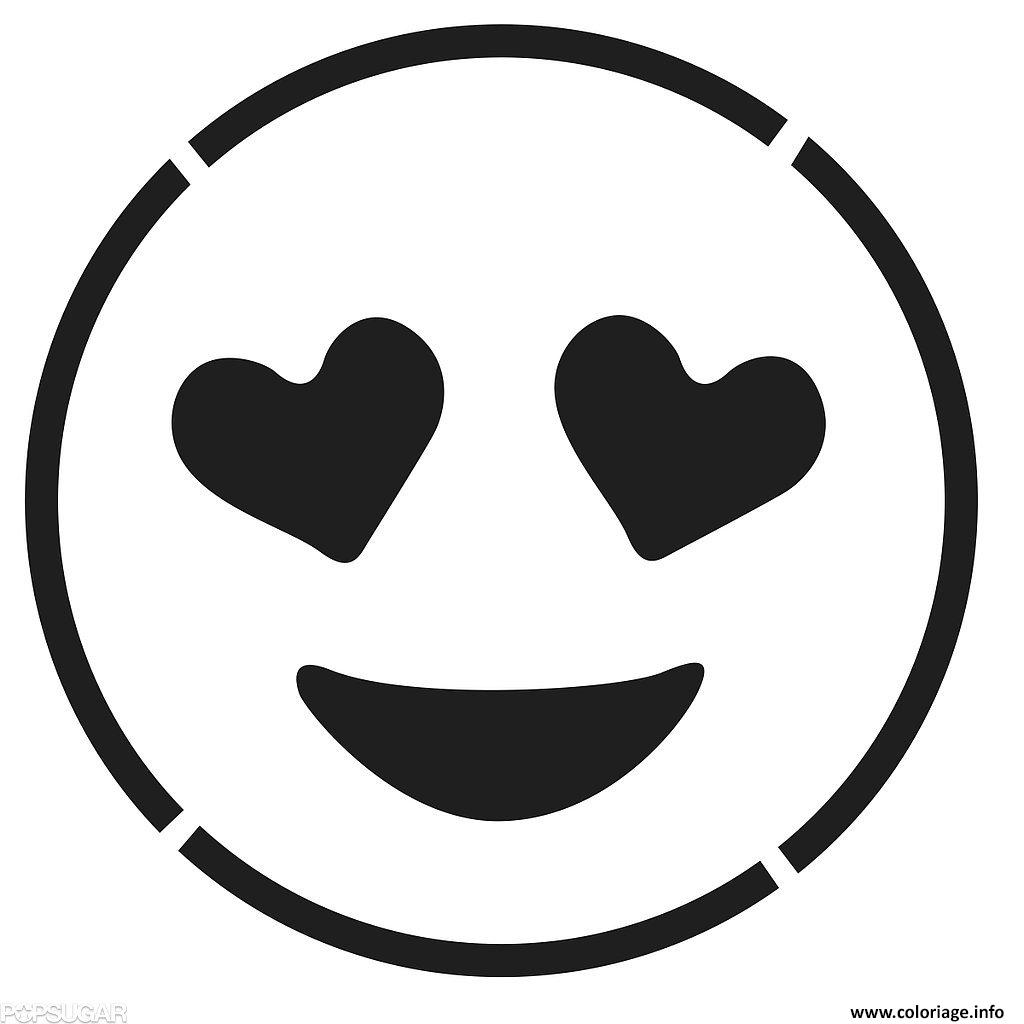 Coloriage Laughing Face Emoji Black And White Smiling Face With Hear Dessin   Imprimer