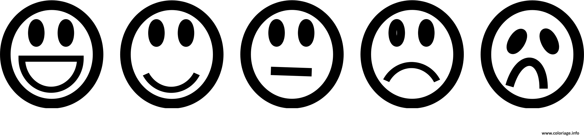 Coloriage Emoji List Sourire Triste Happy Dessin   Imprimer