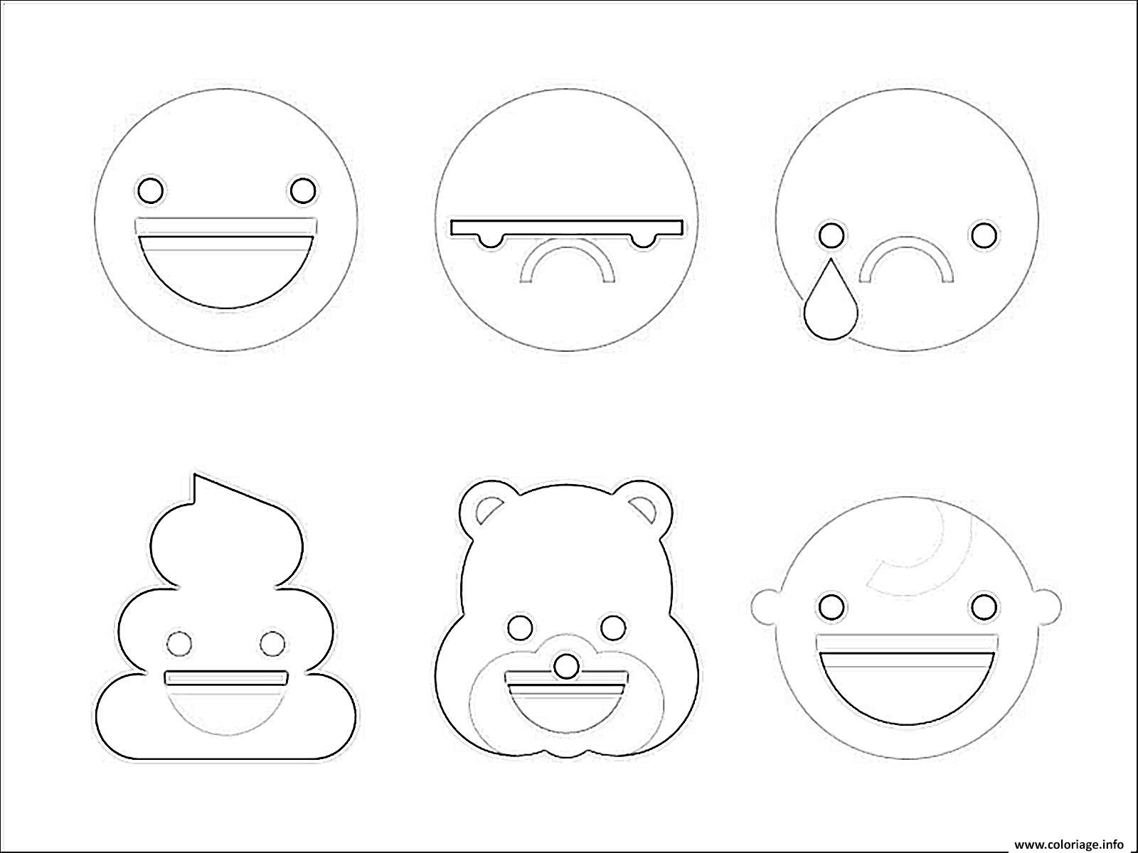 Coloriage emoji caca triste sourire bear