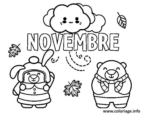 Coloriage Novembre Maternelle dessin