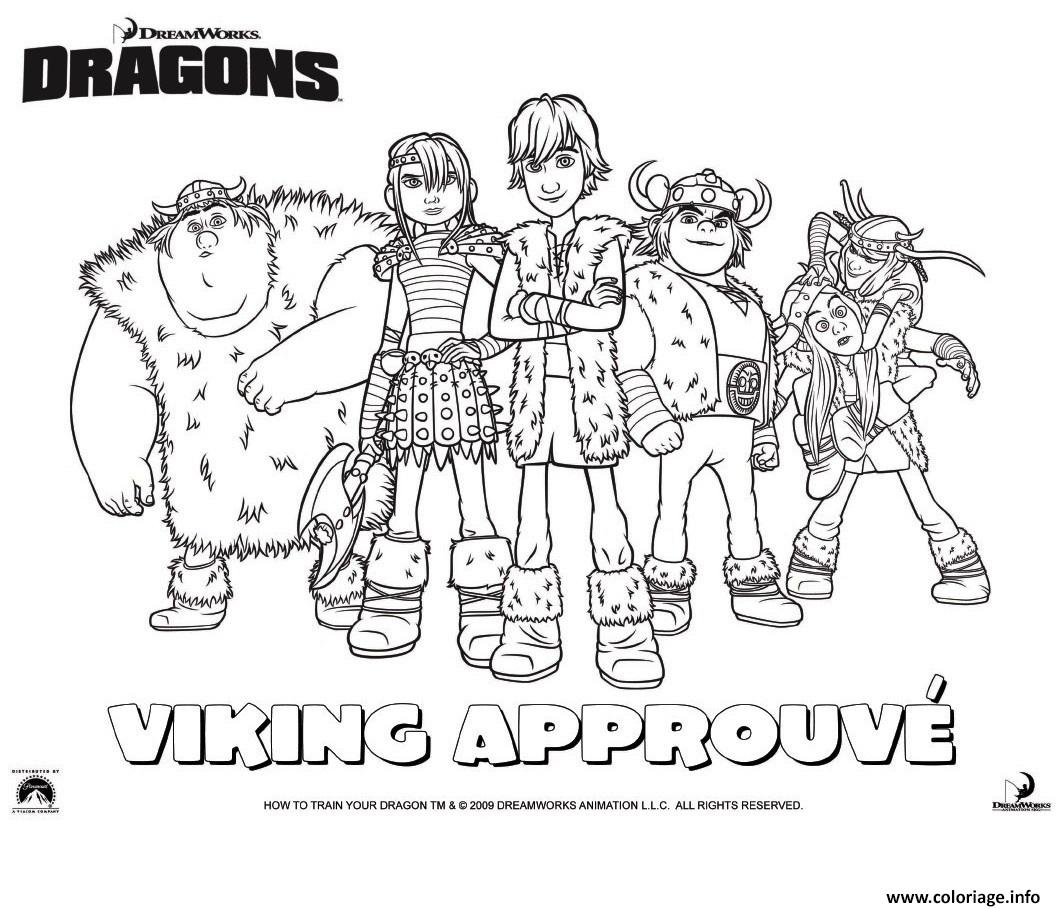 Coloriage Dragons Le Viking Groupe Dessin   Imprimer