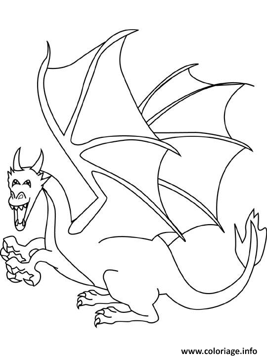 Coloriage dragon avec ailes 6 - JeColorie.com