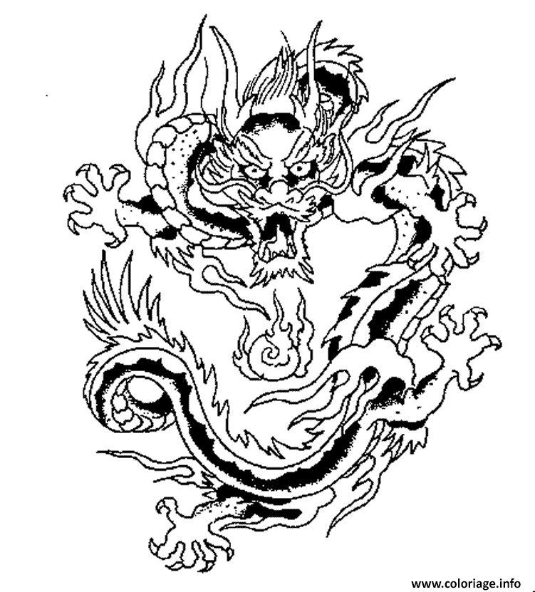 Coloriage Dragon Chinois A Imprimer Gratuit