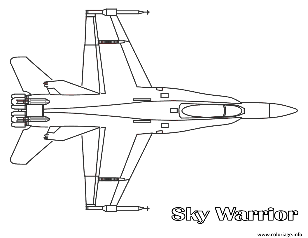 Coloriage avion de chasse 18  JeColorie.com