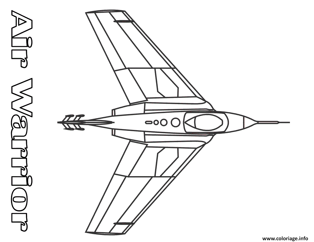 Coloriage avion de chasse 28  JeColorie.com