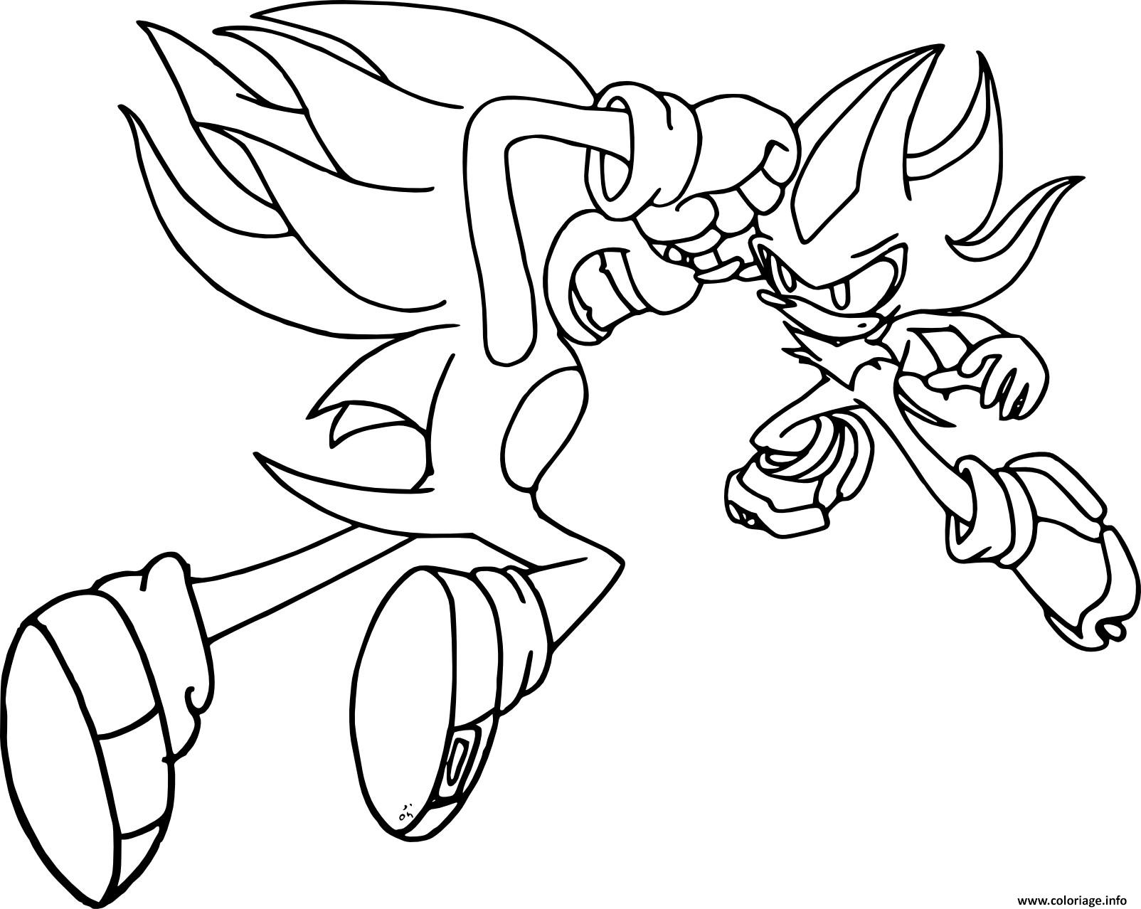 Coloriage sonic shadow