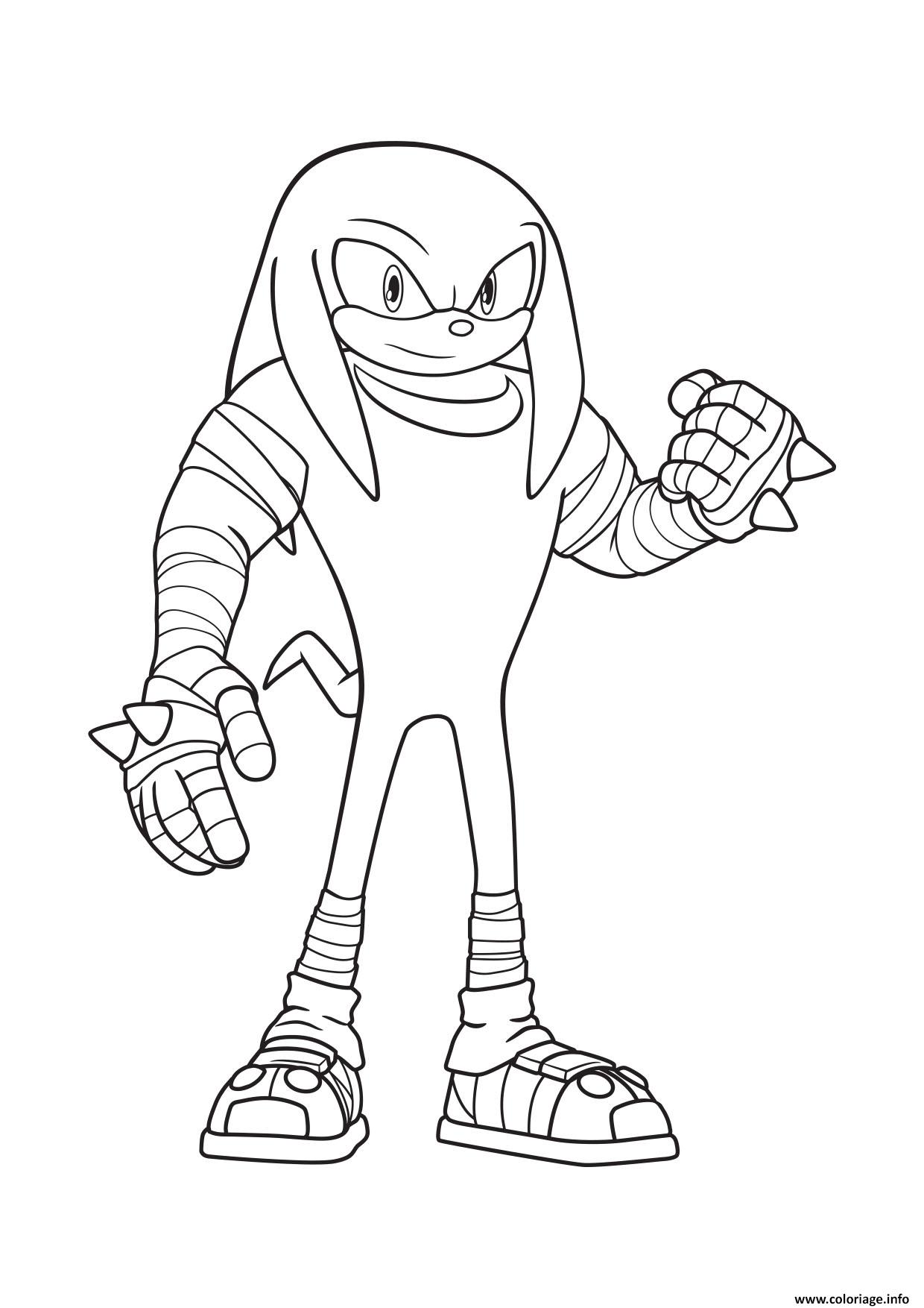 Coloriage Sonic Knukles JeColorie