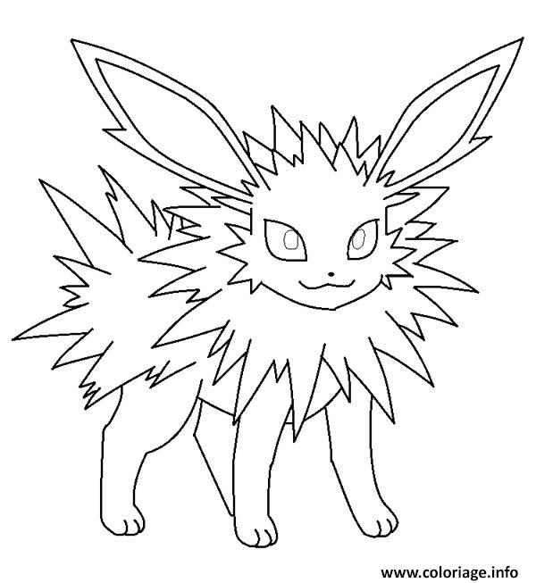 Coloriage Jolteon Eevee JeColorie