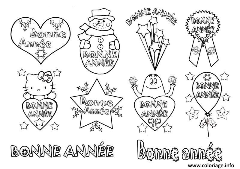 Carte Bonne Annee Coloriage