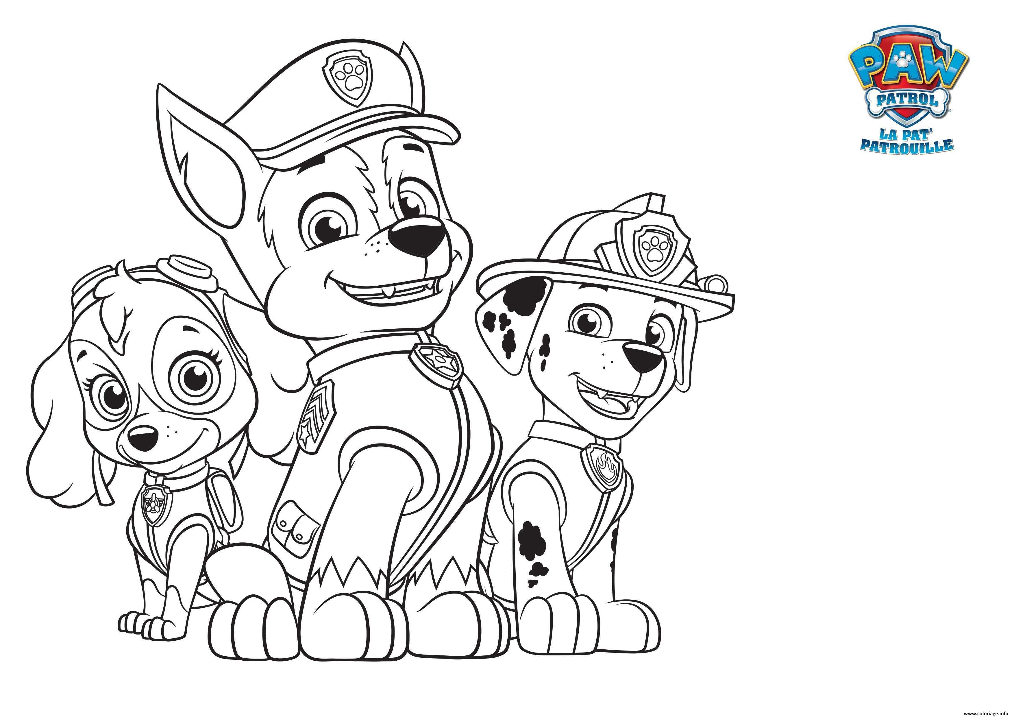 Coloriage pat patrol paw pat patrouille  JeColorie.com