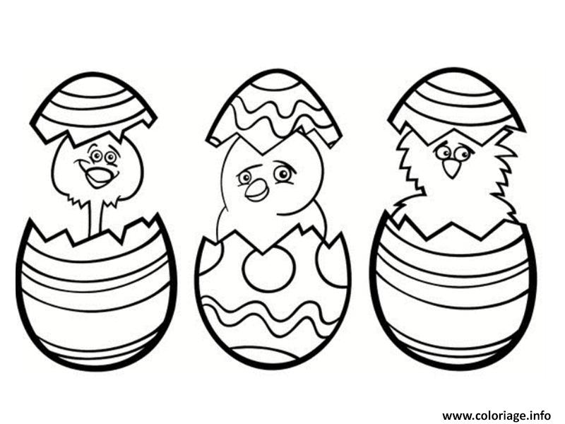 Coloriage De Poussin De Paques