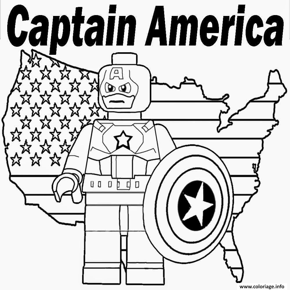 Coloriage Lego Marvel Captain America Dessin   Imprimer