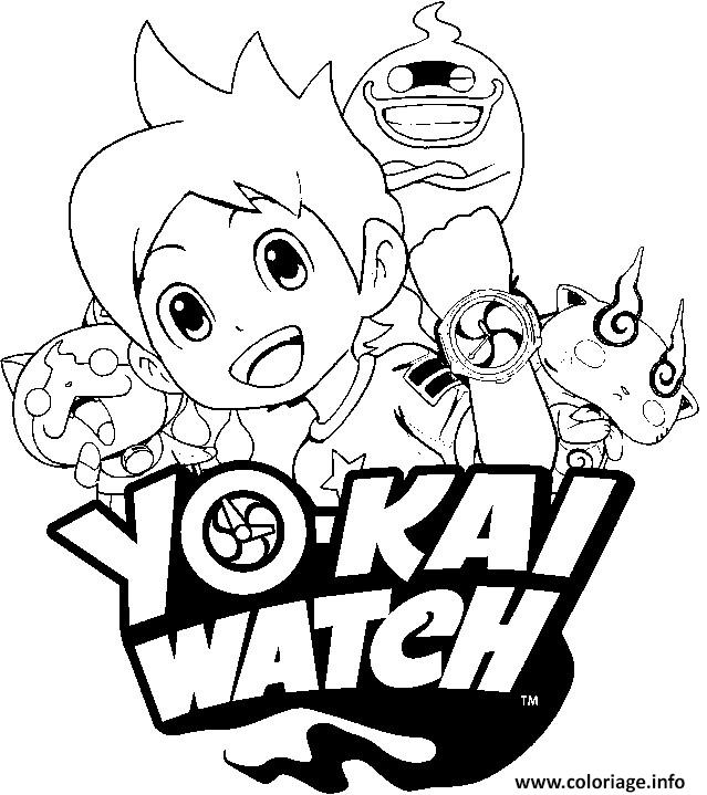 Coloriage yo kai watch 3 logo  JeColorie.com