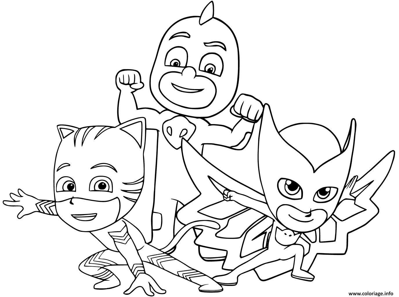 pyjamasques super heros coloriage