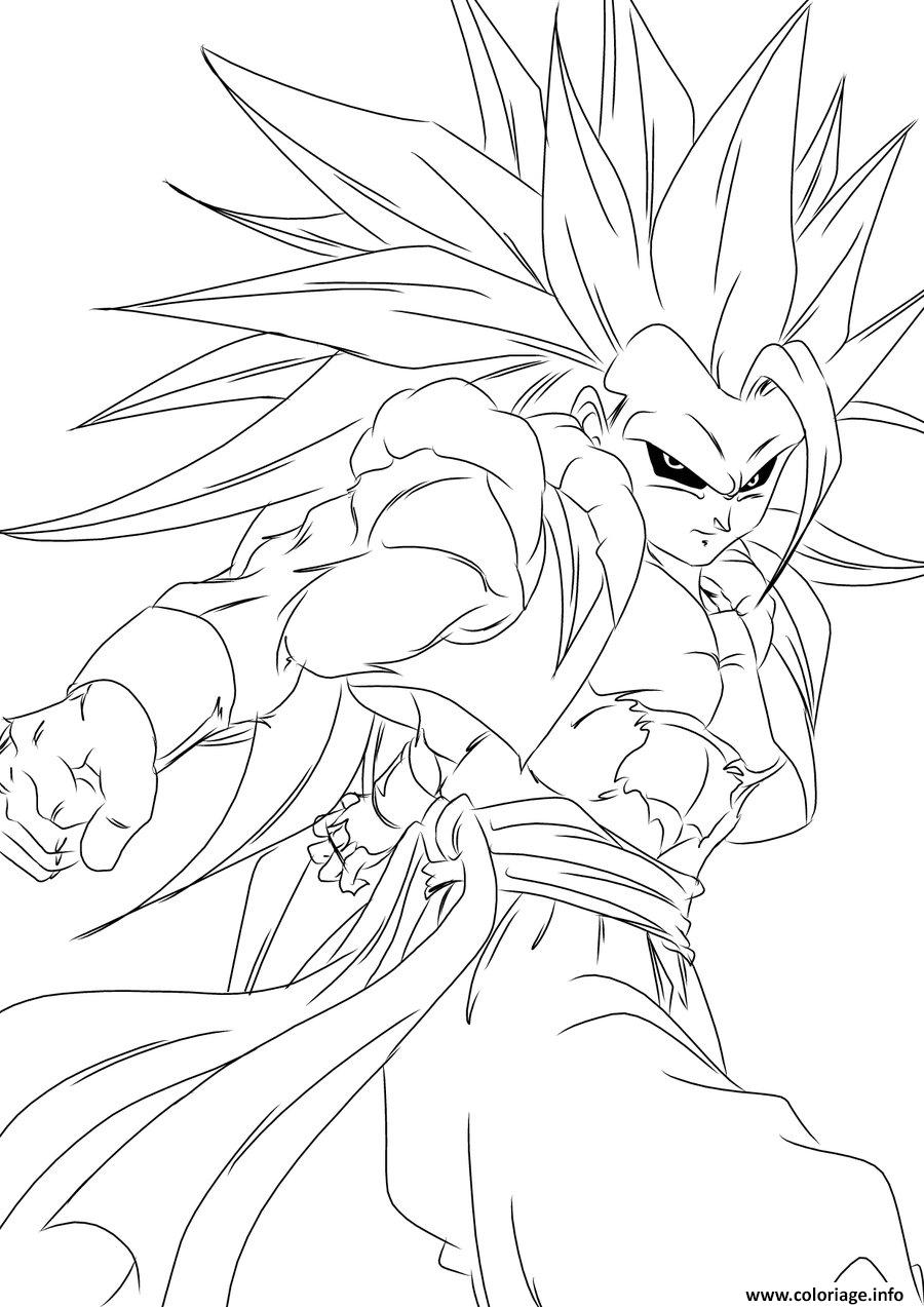 dragon ball z sangoku super sayen coloriage dessin